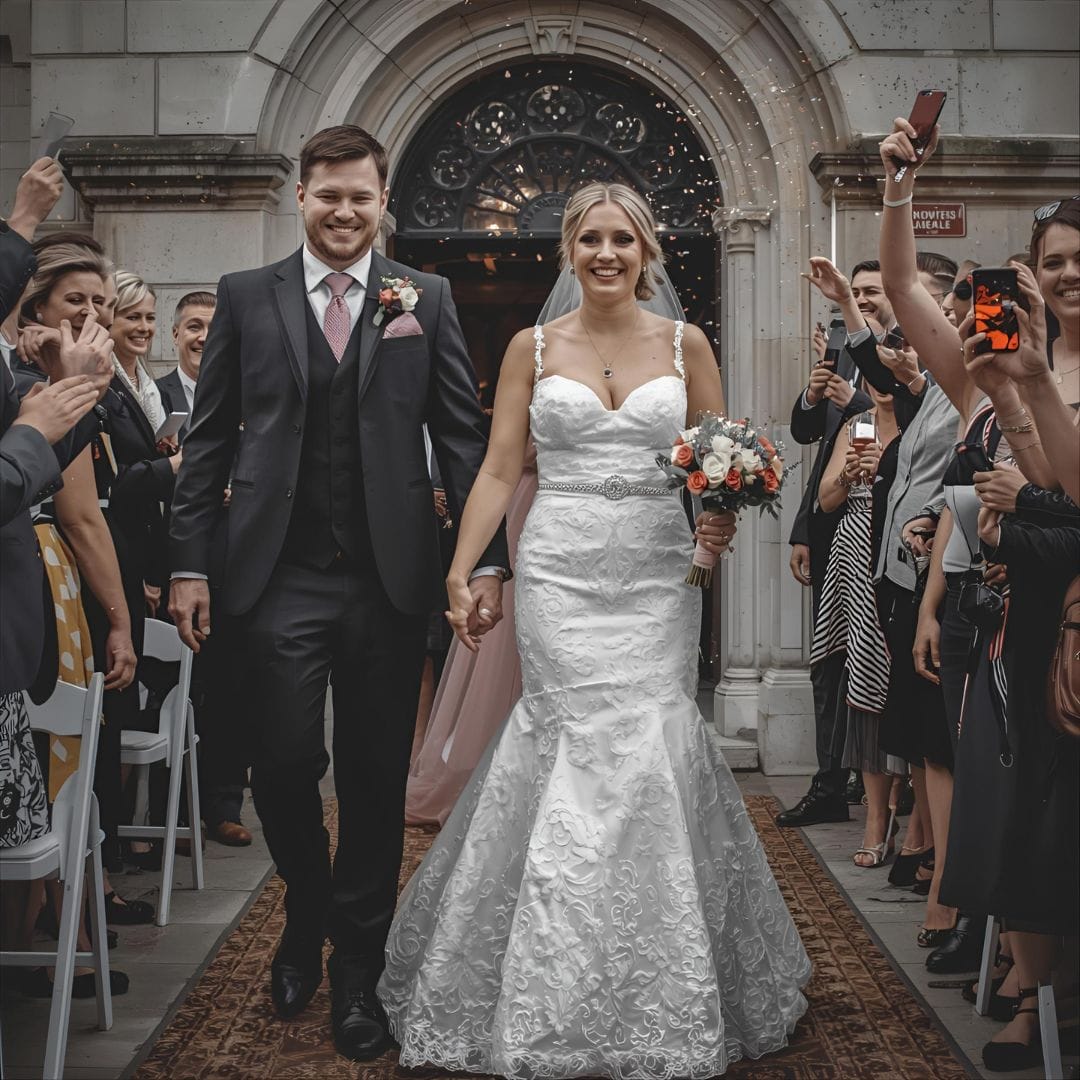 Candid wedding photo
