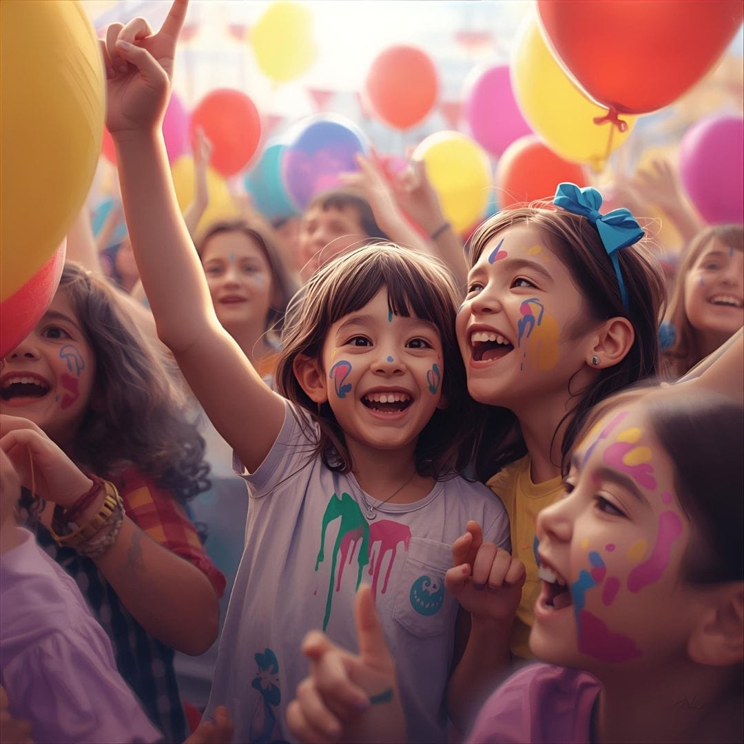 Children playing at an event
