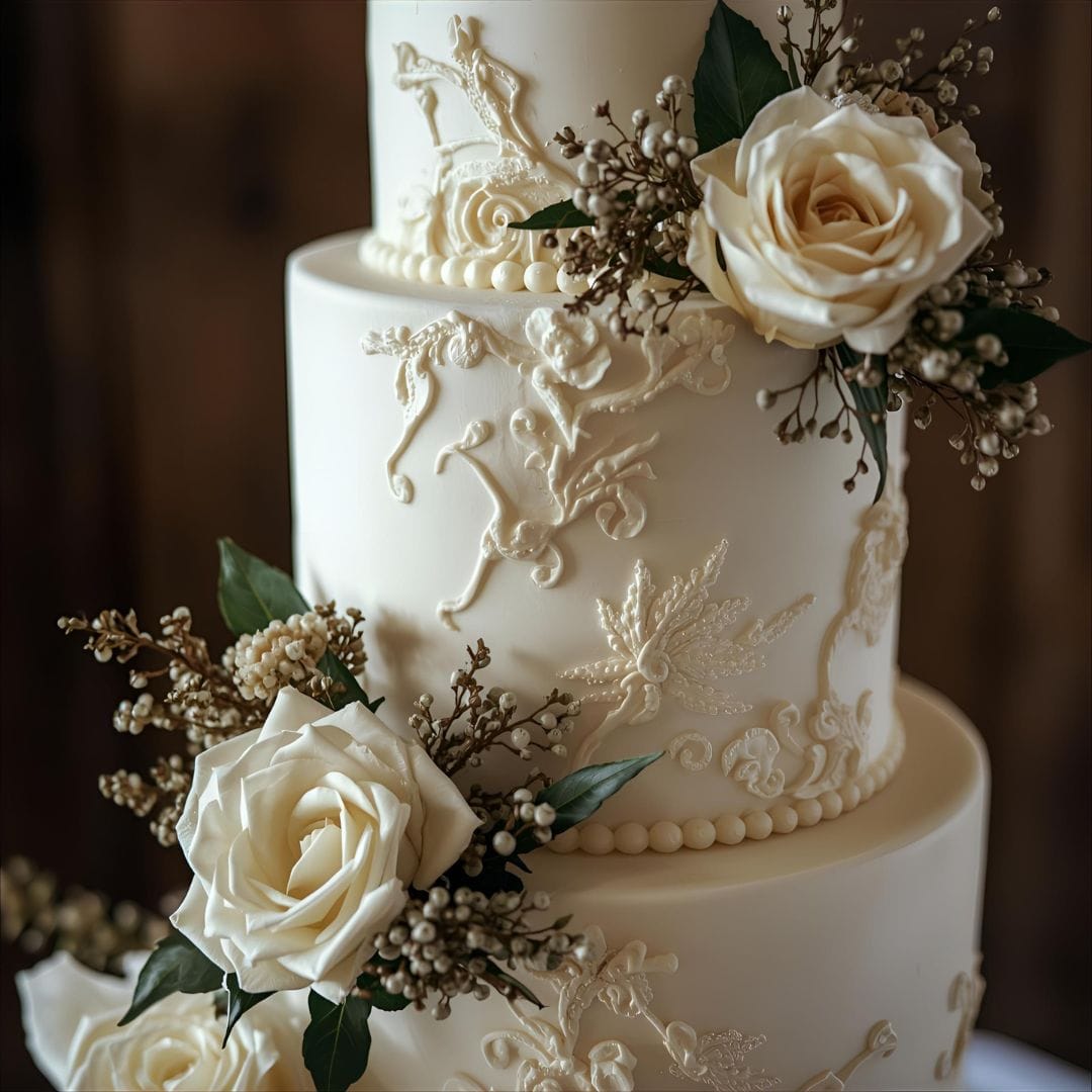 Details of a wedding cake